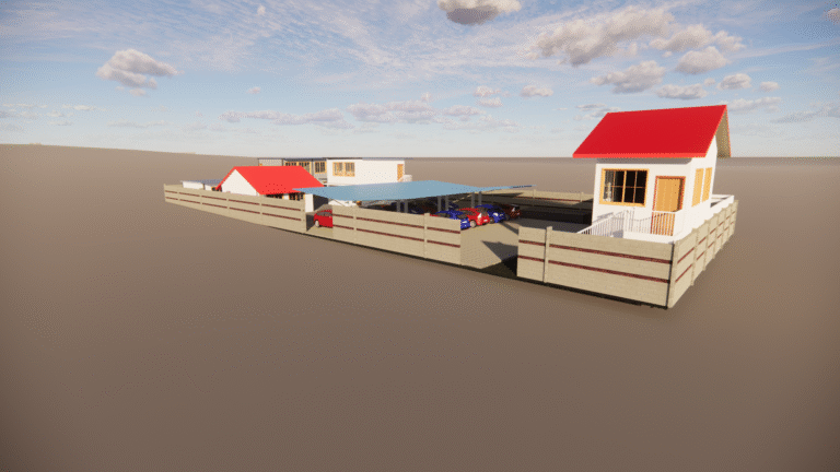 Office and Residential Complex with Parking Shed